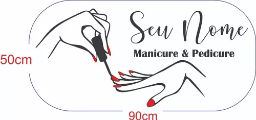 Adesivo Personalizado Para Salão De Beleza Ateliê Boutique Manicure Nail  Nome