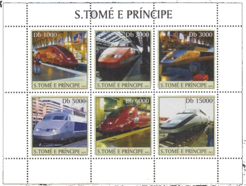 St Príncipe Folha Transporte Locomotivas 2003 