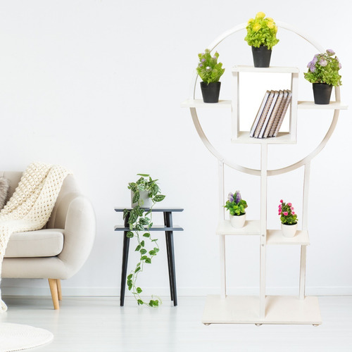Imagen 2 de 10 de Estante Metálico Con Repisas De Madera Decorativo