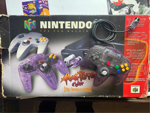 Solo Caja Nintendo 64 Atomic Purple Control Morado Coleccion