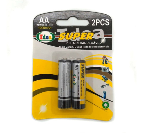 Pilha Aa Regarregável Potente  2 Un Idea 1200mah