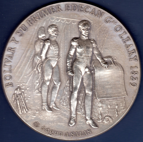 Medalla Simón Bolívar Y Su Primer Edecan O'leary Plateada