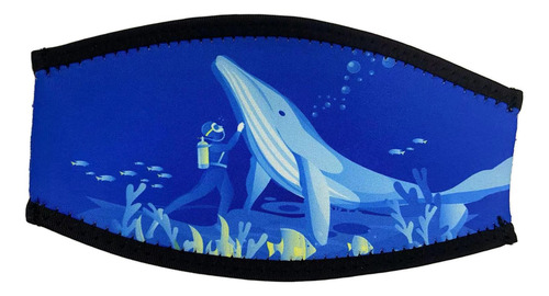 Máscara De Buceo, Cubierta De Correa, Equipo De Azul Oscuro