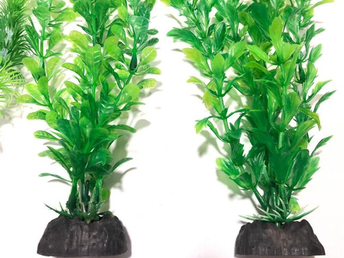 Imagem 4 de 6 de Planta Artificial Aquário Kit Nature Green 02 20cm E 02 30cm