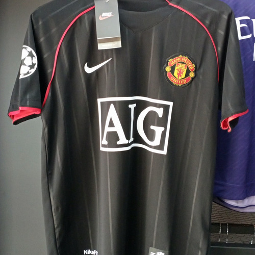 Camiseta Fútbol Nike Manchester United Fc 07-08 (negra)