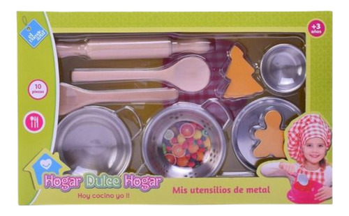 Juego De Cocina Utensilios De Metal Con Accesorios Color Gris