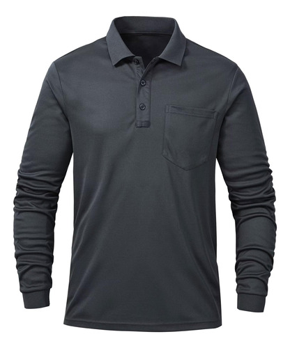 Tyhengta Camisa Polo Manga Larga Para Hombre Secado Rapido