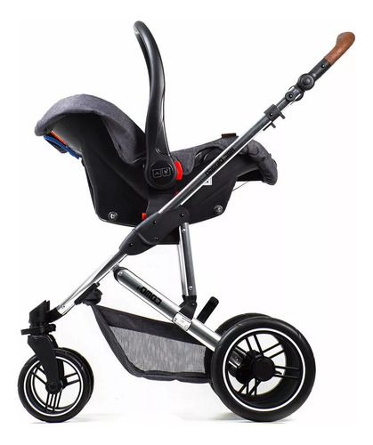 Carrinho Com Moisés E Bebê Conforto 4 Asphalt Abc Design