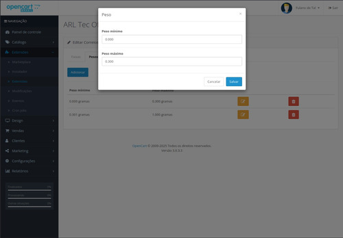 Plugin De Cálculo De Frete Opencart V3