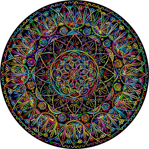 Bgraamiens Puzzle-mandala Rainbow Lines-puzzle Difícil Para 