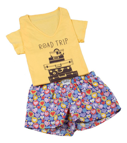 Pijama Mujer Short  Y Boxer Algodon Twins Oferta