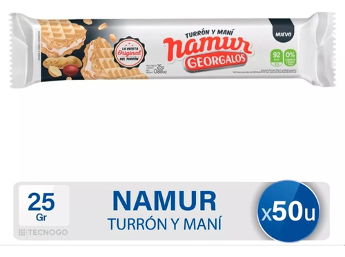 Turron De Mani Georgalos Namur X 50 Unidades,leer!