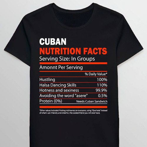 Remera Cuban Nutrition Facts 78441007