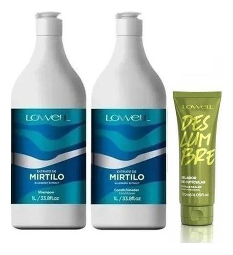  Kit Mirtilo Shampoo Condicionador 1l Selador De Cutícula