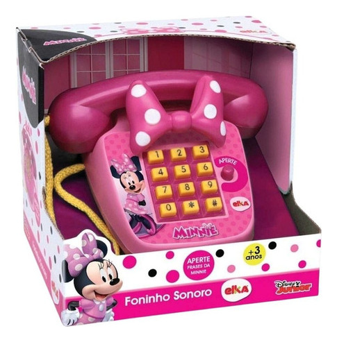 Brinquedo Telefoninho Infantil Rosa Minnie Disney Elka