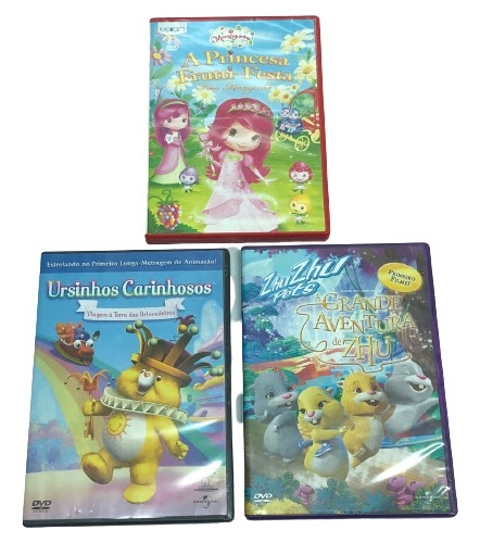 03 Dvds Desenhos Moranguinho E Ursinhos Diversos Dublado (Usado)