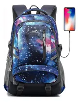 Comprar Mochila Galaxy Para Laptop, Viajes Y Colegio, Con Puerto Usb