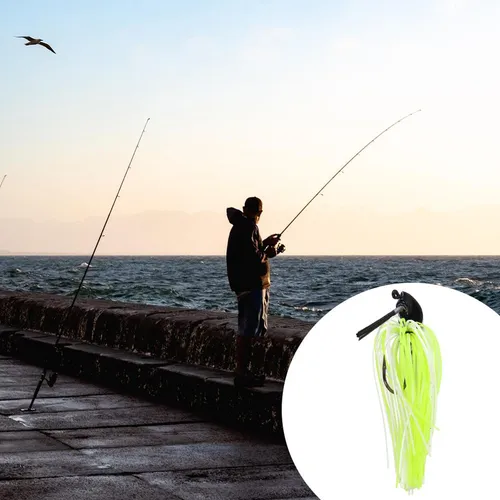 5 Jigs Para Pesca De Lubina Jig De Fútbol Kit De 10g Verde