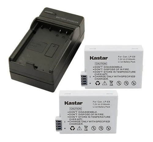 Kit Kastar 2 Baterías Y 1 Cargador Lp-e8 Para T3i T4i T5i
