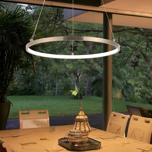 Lampara Colgante Santinado Luz Suave Cálida Integrado Led Color Gris Tecnolite 32dctlled205v30s