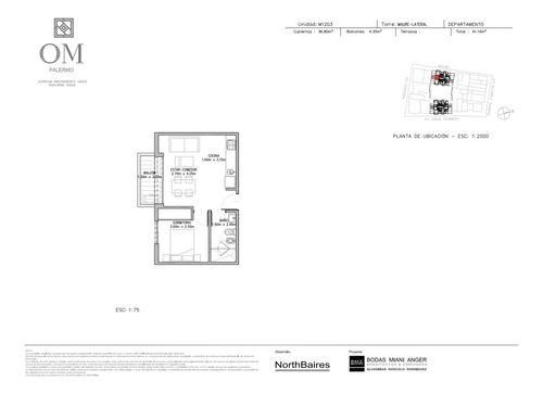 Departamento 2 Ambientes - Palermo Hollywood - Om Palermo