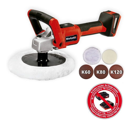 Imagen 2 de 8 de Pulidora Lustradora Inalambrica Einhell Brushless Sola + Acc