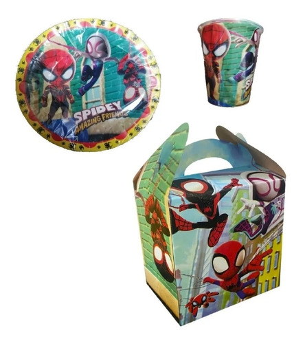 Kit Spidey Y Sus Amigos Básico Para 40 Invitados 