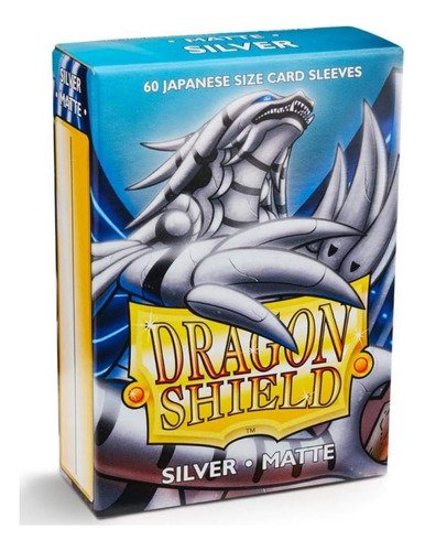Micas Dragon Shield Silver Matte. Tamaño Yugioh! 60 Piezas