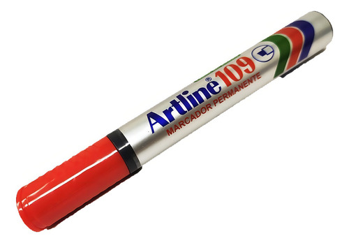 Marcador Permanente Artline 109 Rojo 5mm Cincel 12pzs