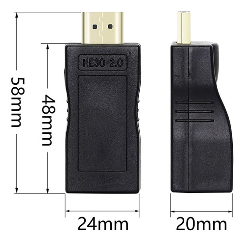 Imagem 2 de 5 de Conversor Hdmi Para Rj45 Cabo Rede Unico Adaptador 30 Metros