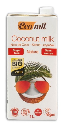Leche De Coco Eco Mil 1 Litro Sin Azucar / Gluten Free 