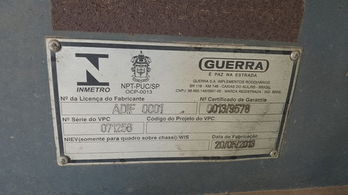 Carreta Guerra Carga Seca 3 Eixos Ano 2008