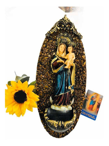 Placa Virgen De Chiquinquira Con Recipient Para Agua Bendita
