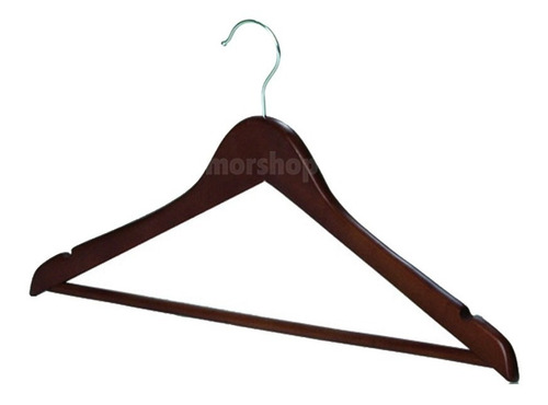 Perchas De Madera Chocolate Lustradas X 100 Unid. Premium