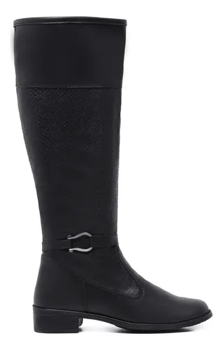 Bota montaria feminina cano store longo com fivela khaata