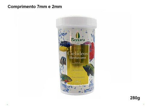 Ração Poytara Para Peixes Ciclideos Herbívoros 280g 2 Uni