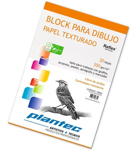 Block Para Dibujo Texturado 350 Grs A4 - Encolado - Plantec