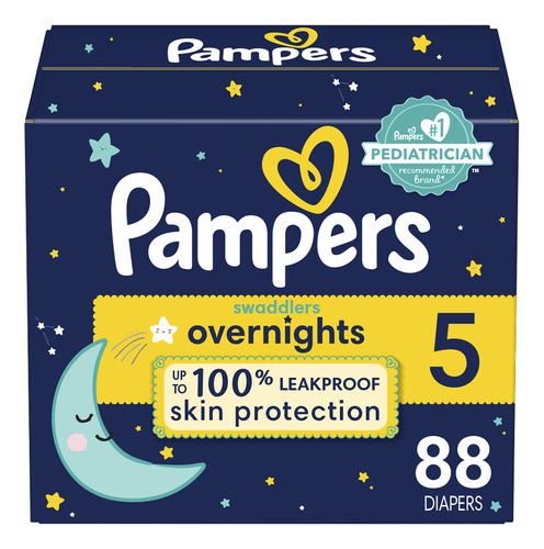Diapers Pampers Swaddlers Overnights Size 5 88 Count