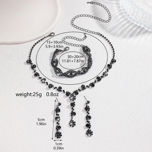 Sjx Collar De Novia Pulsera Pendientes Juego De Joyas