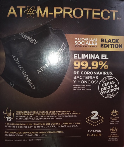 Barbijo Atom Protect Black Edition.