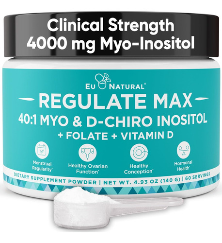 Myo + Dchiro Inositol 40:1 4000mg +folato 400mcg Fertilidad Insipido