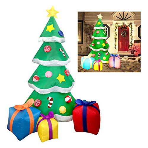 Árbol Inflable Navidad 7ft Con Leds