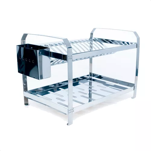 Escorredor Louca Inox 16 Pratos Cozinha Porta Talher Inox