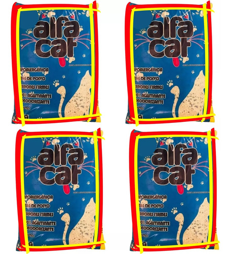 Arena Alfa Cat De 24 Kg (4 Bolsas De 6 Kg) x 24kg de peso neto y 23.95kg de peso por unidad