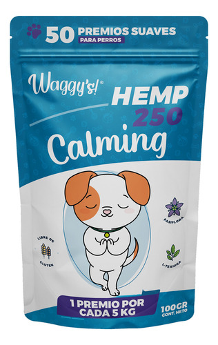 Waggys Calming 250 premios para perros apoyo relajante 100g 50 unidades