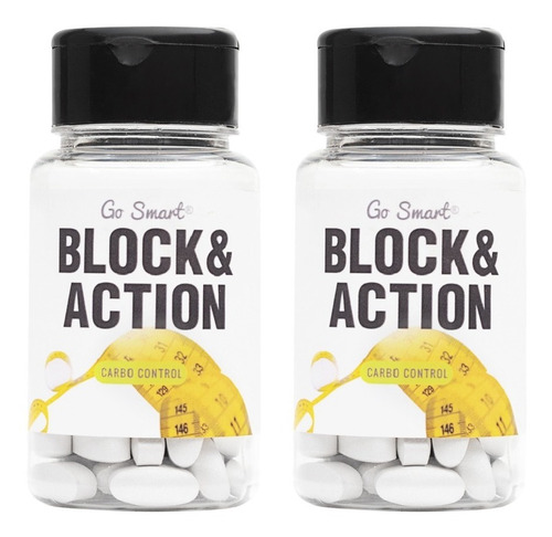 Kit 2 Bloqueador De Carbohidratos Block & Action 60 Go Smart