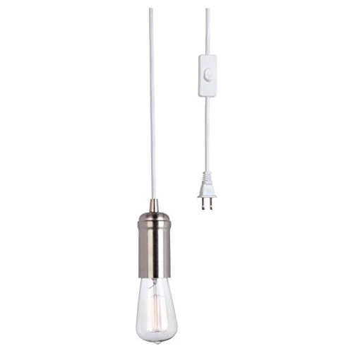 12592 Edison 1 Light Plug In Mini Colgante De Cable Bla...
