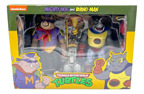 Tmnt Tortugas Ninja Mighty Hog Y Rhino Man Neca