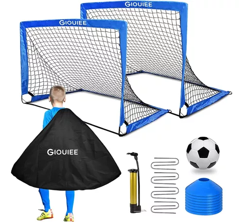  Porterías de fútbol portátiles para patio trasero, red de fútbol  ligera con postes preconectados, bolsa de transporte, portería de fútbol de  primera calidad y equipo de entrenamiento de fútbol para 