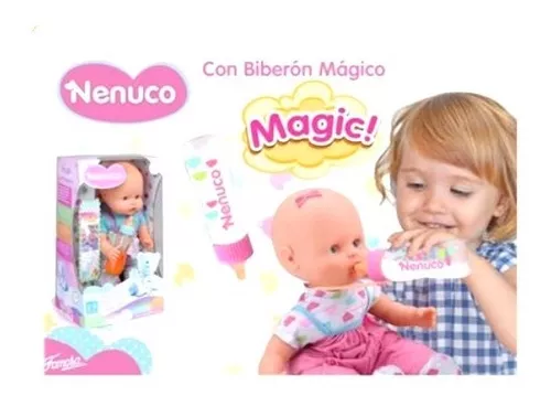  Nenuco - Biberón Mágico Rosa, Muñeco Bebé, para niños y